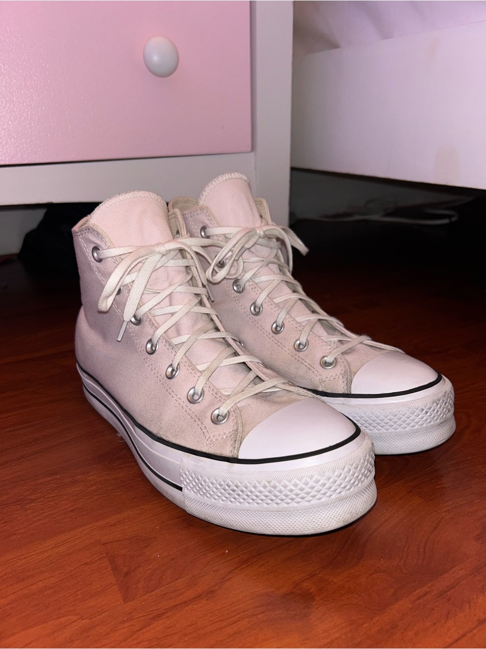 Baby Pink Converse Chuck Taylor All Star high top platform sneakers 🌸🌸